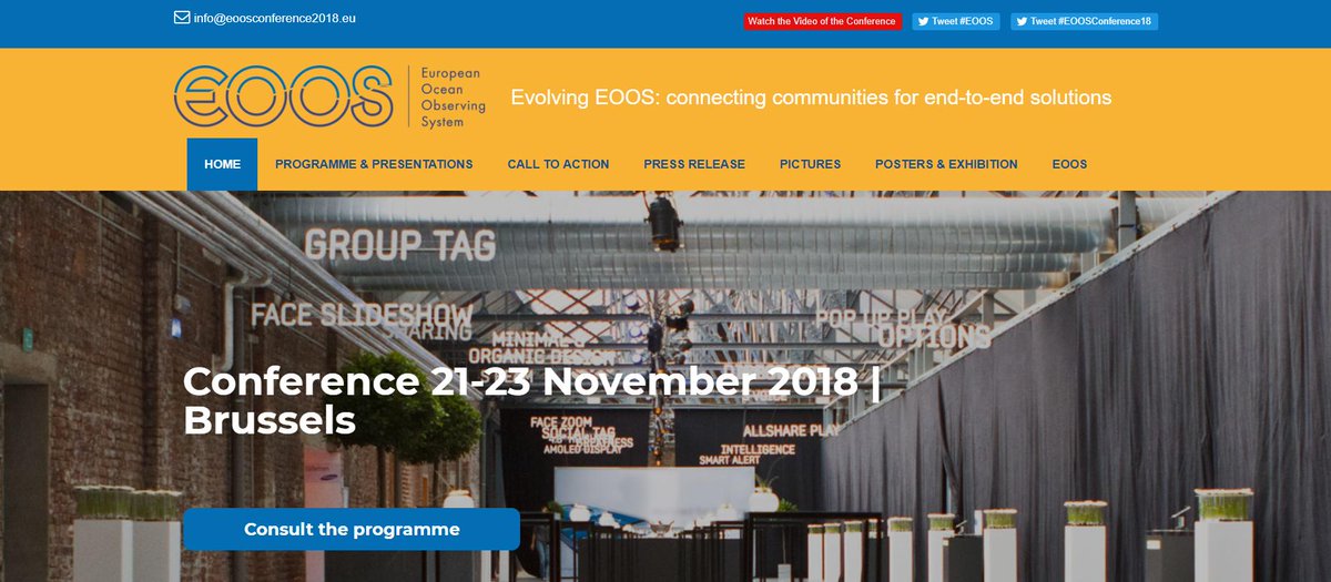 EMODnet's tweet photo. The #EOOSConference18 brought together a wide diversity of people in #oceanobservation, monitoring, #fisheries, #hydrography & #meteorology: Discussions on how to take EU #oceanobserving forward #EOOS https://t.co/rOnlaxDzrQ https://t.co/Zcxs34Ga38