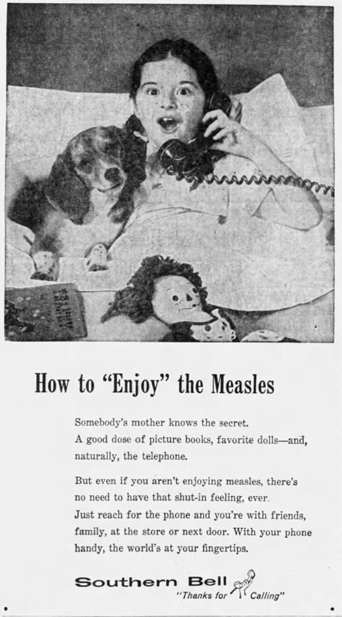 In this thread, I'm going to present a collection songs, comics, and advertisements showing how no one really cared or worried about a  #measles infection before the vaccine came out.