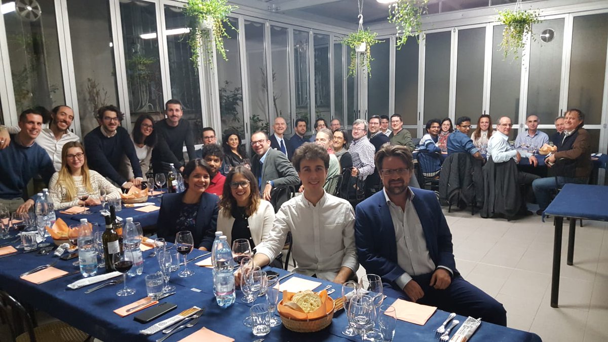 HeidyRamirez92's tweet photo. Official COSMIC dinner during Network wide event 5 organized by University of Turin and Professor Cravotto's group. @ETN_COSMIC @MSCActions
#COSMIC #cosmicologists #NWE #Italy #ResearchImpactEU #progressmeeting #turin #mariecurie #mariecuriealumni #H2020 #europeancommission #PhD https://t.co/CoqENSDXeL