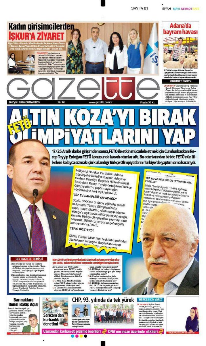 Fetö'nün ülkelere kolayca sızmak için kullandığı Türkçe Olimpiyatlar için 'Biz yapacağız gücün yetiyorsa gel engelle ' diyen Adana Büyükşehir belediye başkanı adayı ! #ParticiDeğilHarbiciZeydan