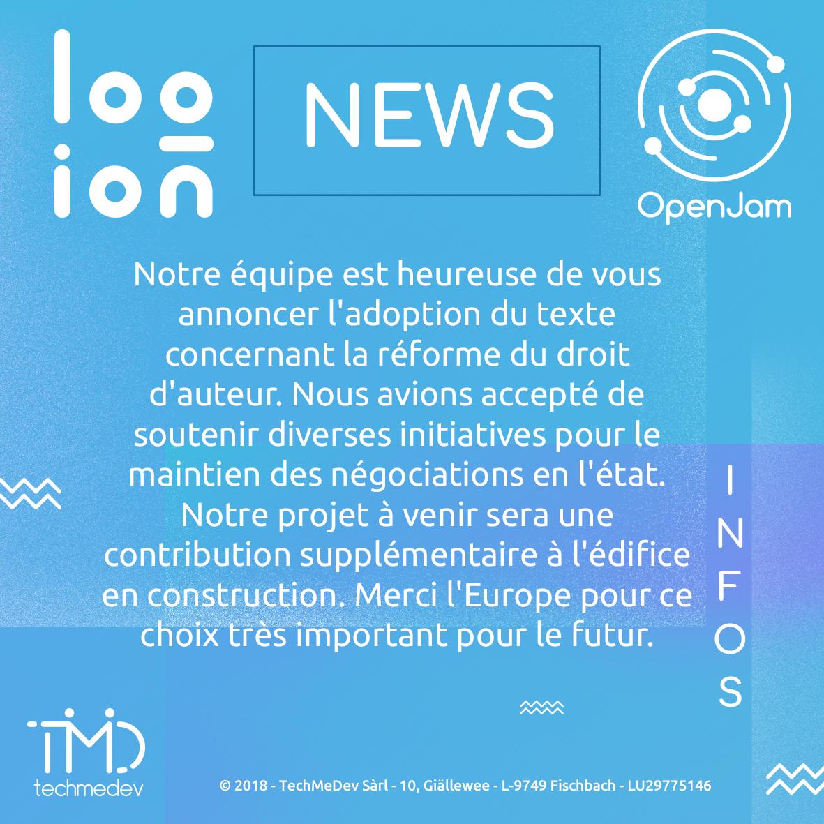 OpenJam_EU's tweet photo. 💡💥European copyright reform ! 💥💡

EN : https://t.co/9lOQZfOiWf 

FR : https://t.co/Cwdf1qpq0E

#Europa #Copyright #MusicTech #Startup #Musicinnovators https://t.co/fbkSTpROfT