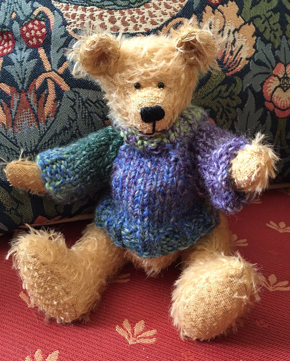 AuntyBears's tweet photo. I’ve been busy again 😊 This is Bryn, he’s a 7 1/2” tall, fully jointed, handmade teddy bear. #teddybears #MothersDay #handmadebyme #Llandudno #NorthWales https://t.co/3upLzqJcK8