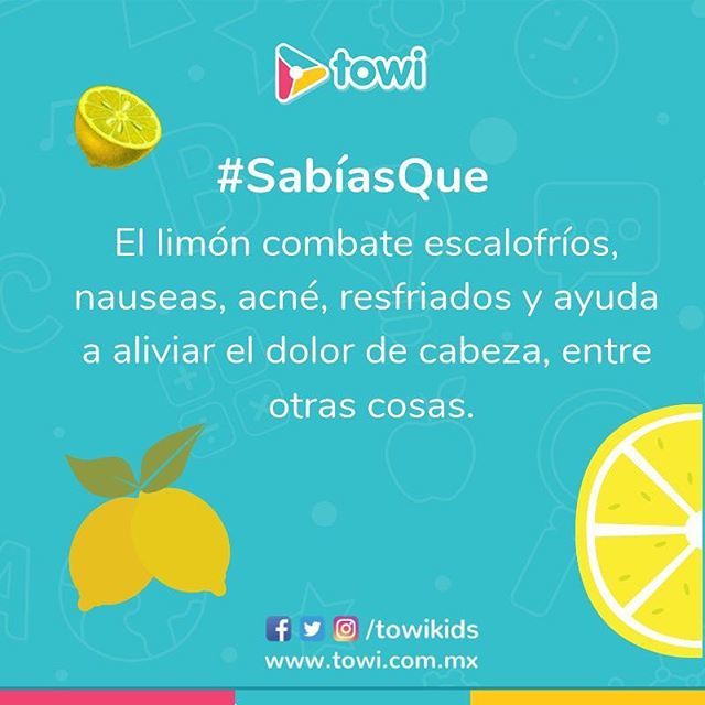 towikids's tweet photo. El limón no sólo le da buen sabor a los taquitos y otros alimentos 🌮, tiene propiedades que son muy buenas para nuestro cuerpo.
¡A consumir mucho limón! 
#AprendeConTowi #SabíasQue #niños #aprendizaje #información https://t.co/b6qo9oUcmL https://t.co/g2DitxGHZ6