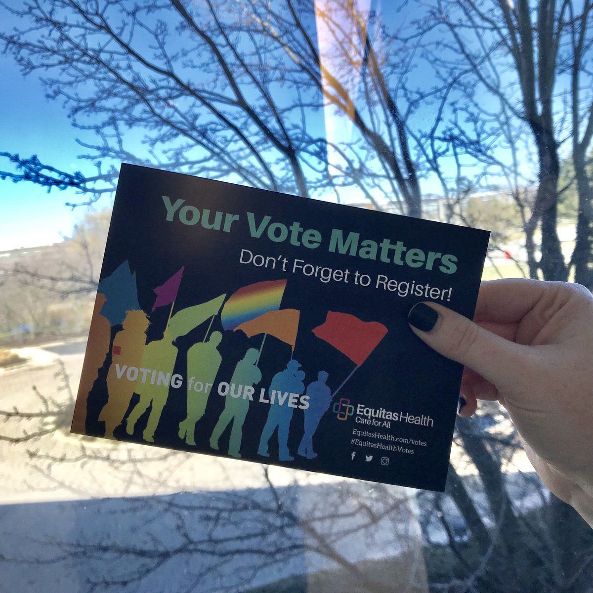 EquitasHealth's tweet photo. Are you ready for the 2019 election? Make sure your voter registration is up to date by APRIL 8TH to vote in the May primary! 💪🌈💥 Head to 👉 https://t.co/G0EzibK1rm to update your registration and then #ComeOutToVote this May! https://t.co/dNmbK9BHt6