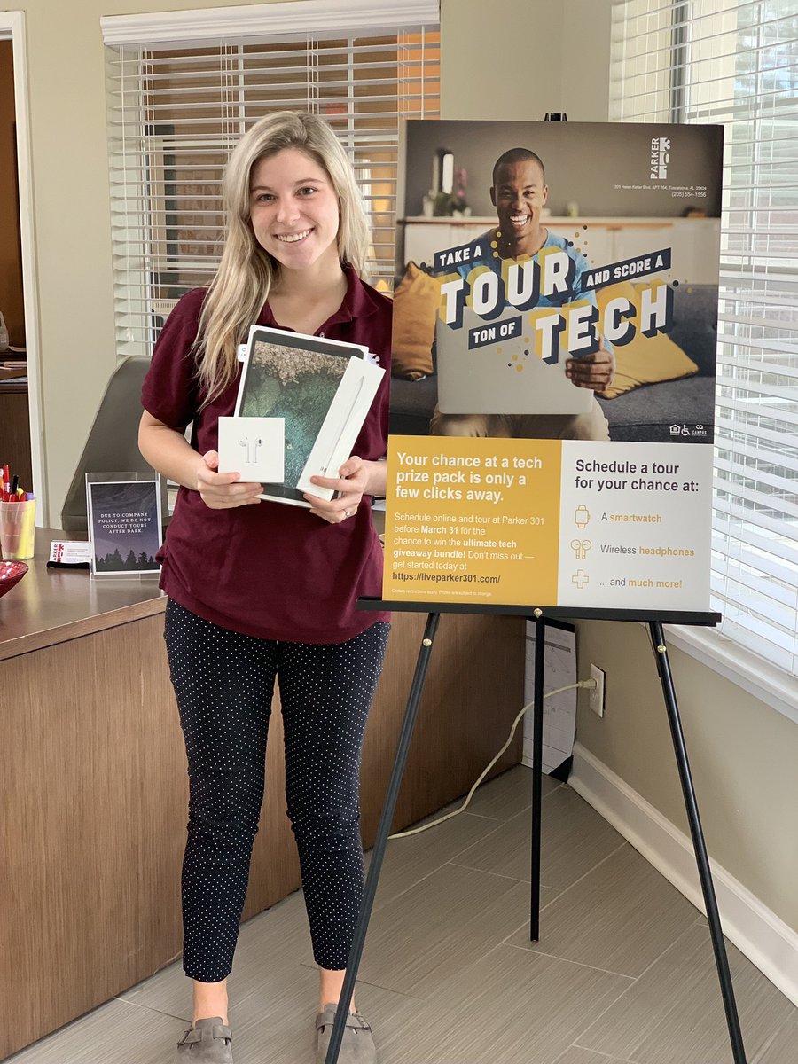 Come take a tour to earn your chance to get a new Apple iPad, Pencil, and Air Pods! Tour and Sign by March 31st to raise your chances! #TourNow #Apple #LiveParker