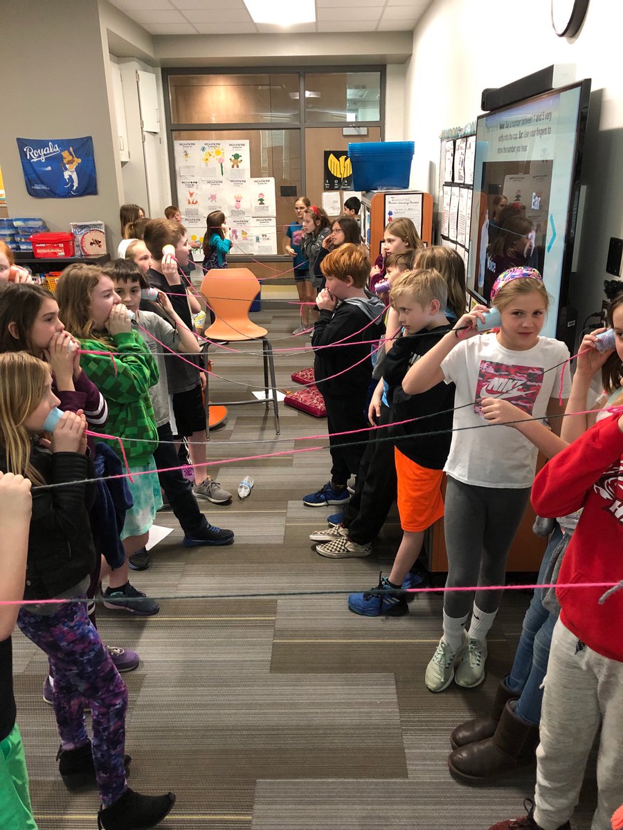 MrsLeftwichSMSD's tweet photo. My homeroom class is making paper cup telephones and experimenting with how to make them work better. @trailwoodsmsd https://t.co/owHBhFThJ5