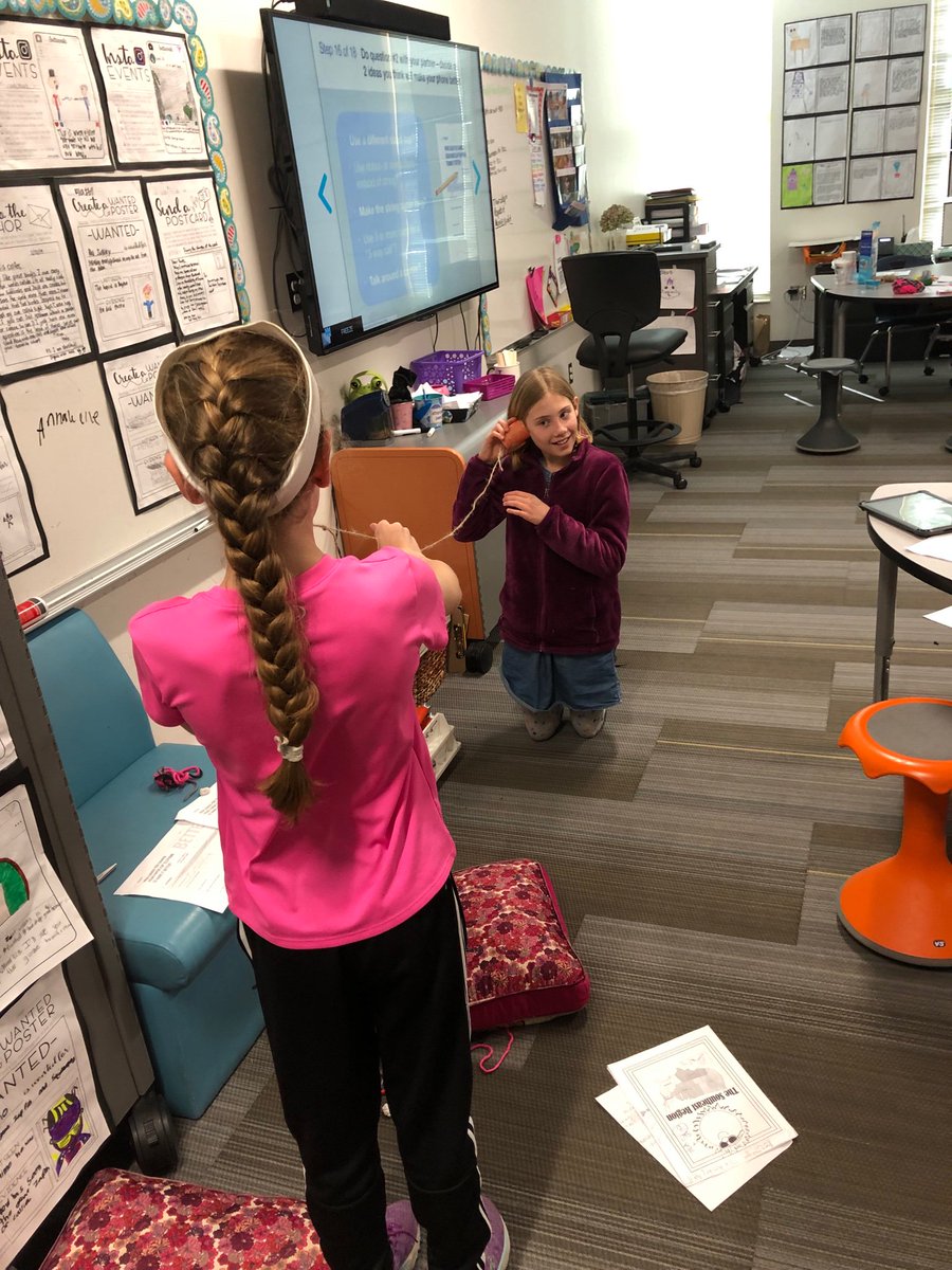 MrsLeftwichSMSD's tweet photo. My homeroom class is making paper cup telephones and experimenting with how to make them work better. @trailwoodsmsd https://t.co/owHBhFThJ5
