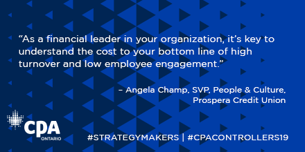 CPA_Ontario's tweet photo. When you think ROI, what’s the first thing that comes to mind? Maybe not a healthy workforce, but for .@Angela_Champ, SVP of People & Culture at Prospera the mental health of employees is a worthwhile long-term investment. #CPAControllers19 #StrategyMakers https://t.co/wKwHIqEaGn