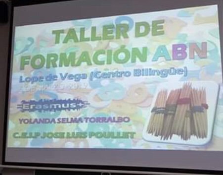 CalculoABN's tweet photo. En este mes de marzo, @Yolandaselma2 participó como ponente de @CalculoABN en una actividad de formación  con 16 docentes de Reino Unido, Italia y Turquía en el Colegio Bilingüe Lope de Vega de Sevilla. https://t.co/nkYDAHz4eo