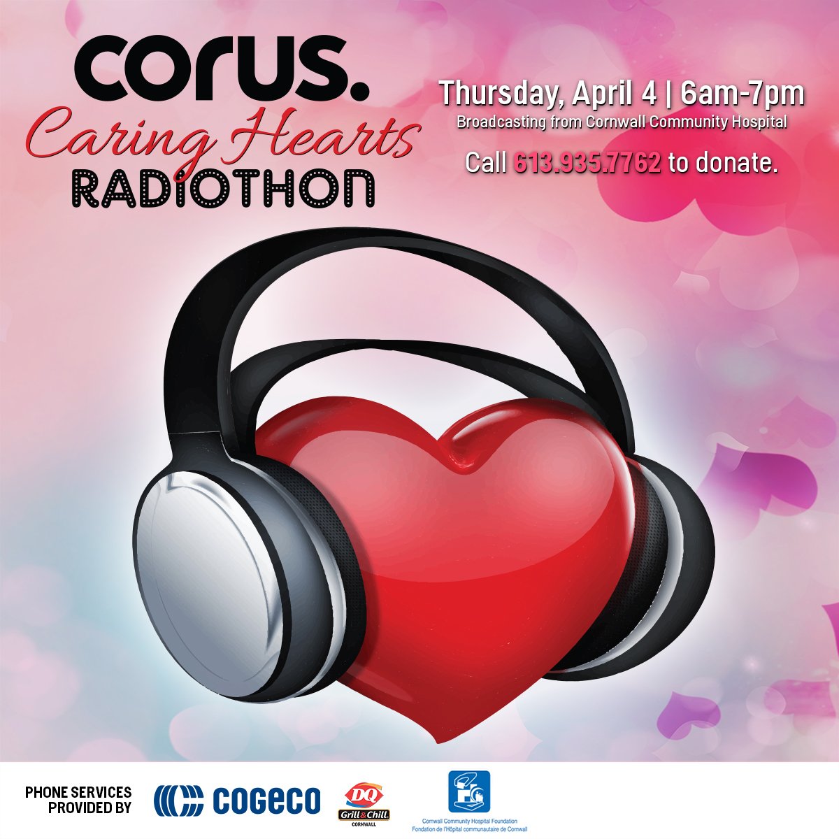 Corus Radio Cornwall and the Cornwall Community Hospital Foundation are raising funds towards a new mammography machine  on April 4th with the 13th Annual Corus Caring Heart Radiothon.  For more information or to donate follow the link.
trib.al/XUBt2A5
