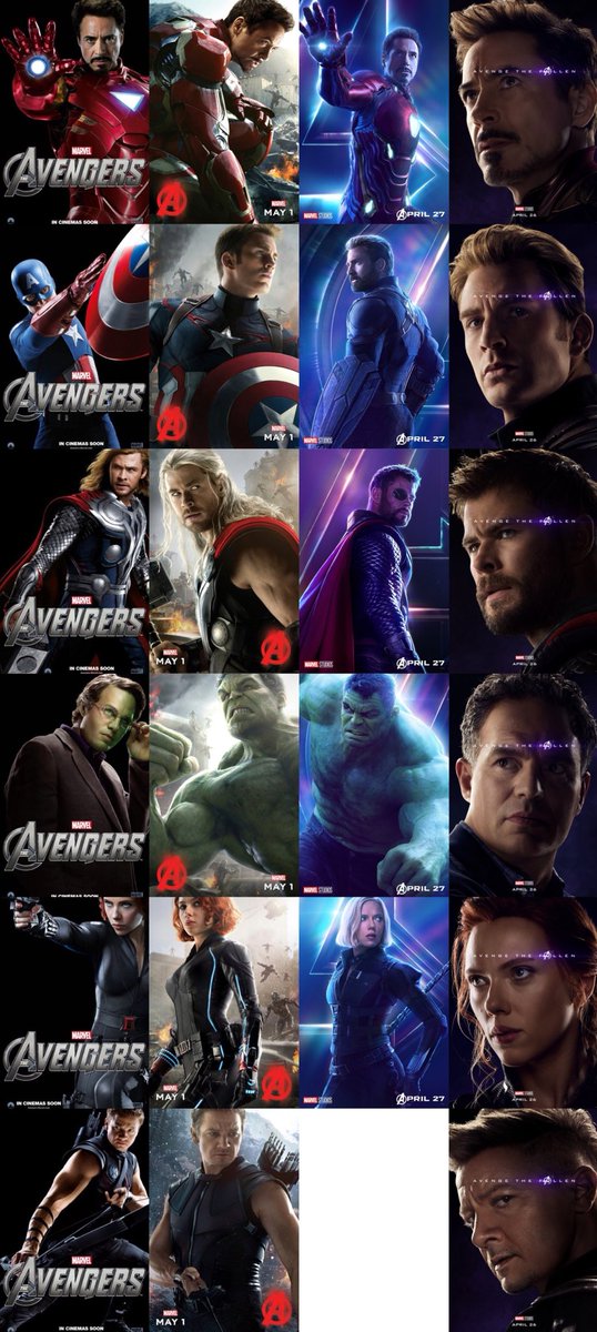 marvel_shots's tweet image. The Original Six over the years.
#AvengersEndgame