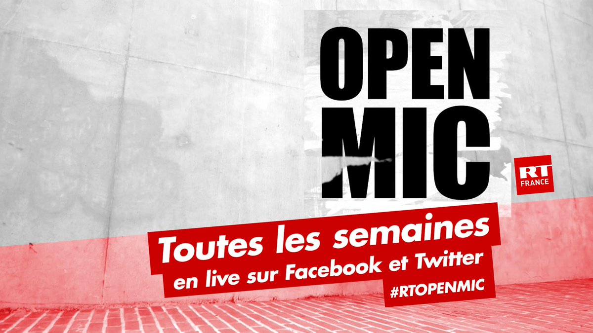 RT_OPENMIC's tweet photo. 🎙 #RTOPENMIC
Jeudi dans OPEN MIC, on se posera la question :

Banlieues, police, Gilets jaunes : condamnez-vous la violence ?

Jeudi 28 mars à 21h :
⏯ https://t.co/vCgwyrRRtd https://t.co/toD4HloS9Q