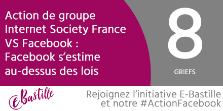 isoc_france's tweet photo. #ActionFacebook @e_bastille : Facebook s’estime au-dessus des lois. Les réponses de #Facebook ouvrent la voie à une poursuite judiciaire de l’action et ajoutent un 8ème grief : le déni de saisie de la justice française. https://t.co/meGD2KsyaY #RGPD #GDPR #Privacy https://t.co/dSEkLrDj44