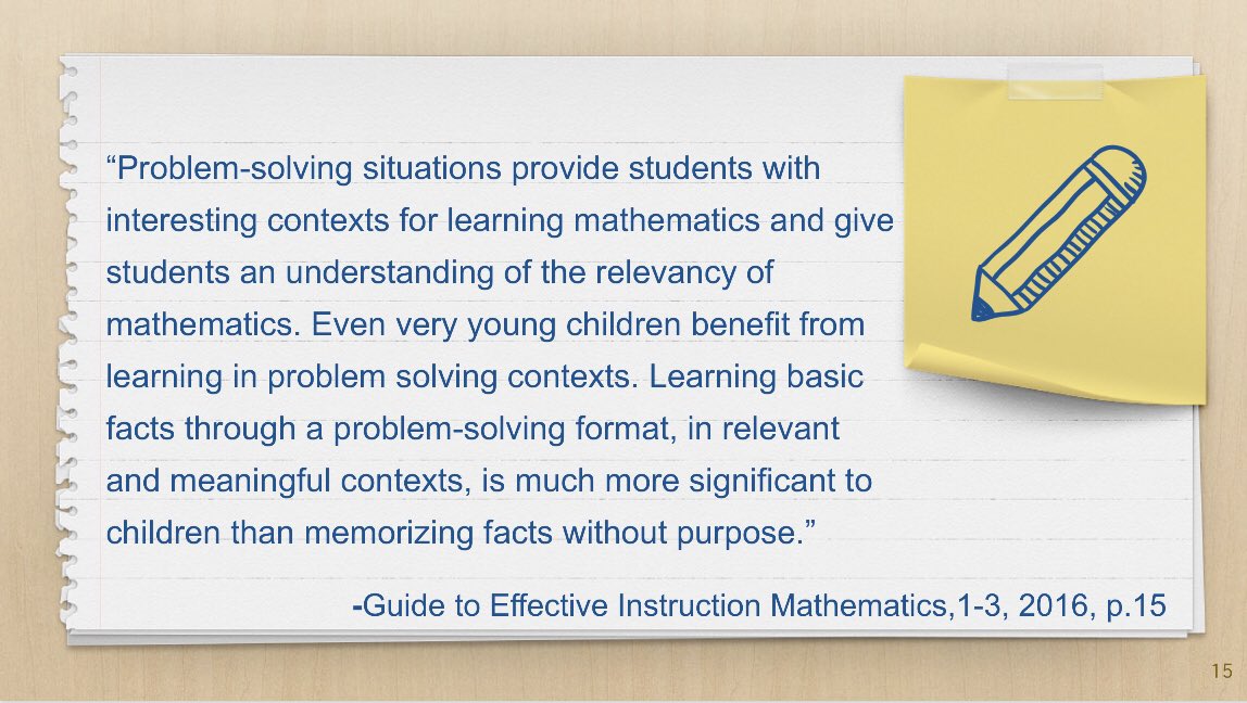 GoslinK123's tweet photo. Loved talking #3actmathtasks and #problemsolving with P/J educators! Used some excellent @gfletchy activities, and explored @nrichmaths activities. We also looked at problem solving in the 3 part lesson! #ldsb #ldsbmathleads #marchmathness #mtbos #iteachmath https://t.co/JM1k4dVzgC