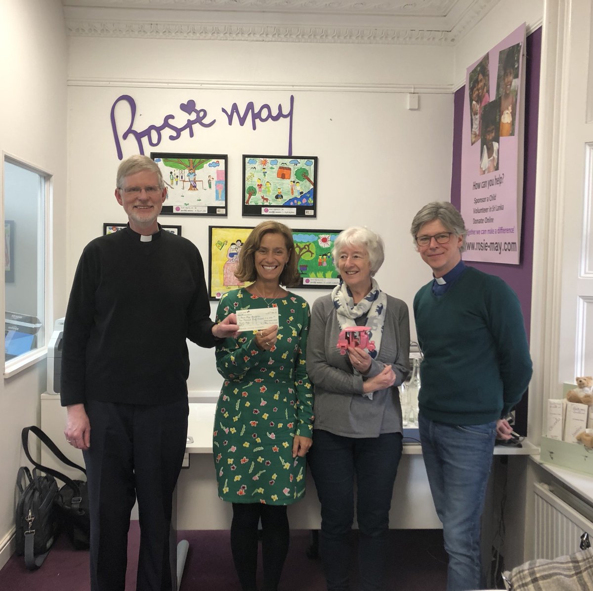 RosieMayNPO's tweet photo. A big thank you to Bingham Churches Together who helped to raise and donate a generous contribution to the Rosie May Foundation! There generous contribution helped towards providing another pink Tuk Tuk for women in Sri Lanka #TukTukTuesday #FutureisPink https://t.co/p6o7r7bRTE