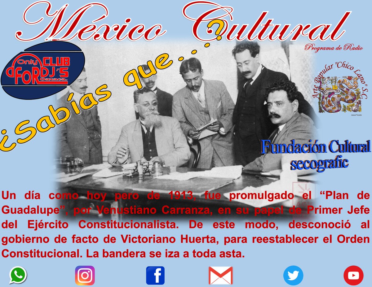 MexicoCulturalO's tweet photo. ¿Sabías qué...?
#mexicocultural #plandeguadalupe #venustianocarranza #victorianohuerta #ejercitoconstitucional #historiademexico #historiamilitar #pasionpormexico #pasionxmexico #costachica #pinotepanacional #oaxacamexico https://t.co/ahsKh1ZpVB