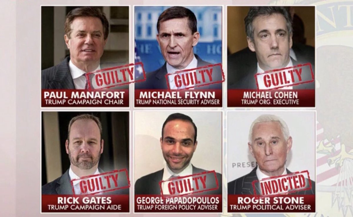 thebaxterbean's tweet image. Obama Adminstration (over 8 years)

0 (zero) charges
0 (zero) indictments
0 (zero) guilty pleas
0 (zero) convictions

Trump Administration (so far in 2yrs)

191 charges
35 indictments
26 Russian nationals
6 indicted Trump officials
5 guilty pleas
5 convictions
3 Russian companies