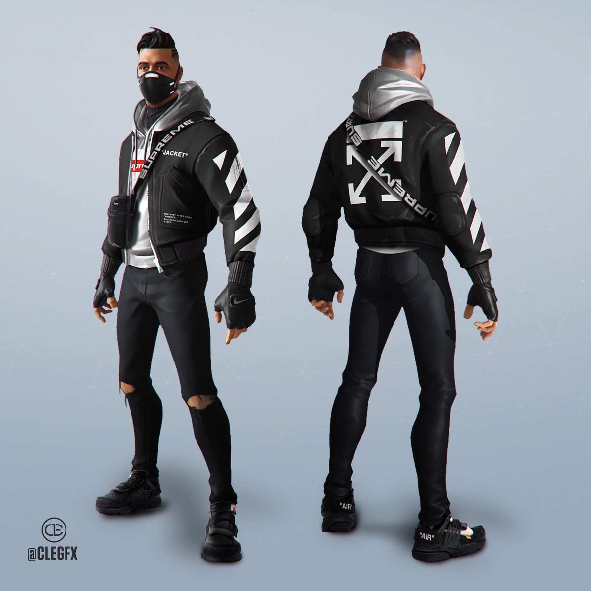 TxKilIa's tweet photo. @FortniteGame Supreme Hypebeast 
Concept Skin by @clegfx 

Retweet - If it’s 🔥 https://t.co/yYRMjiTLE4