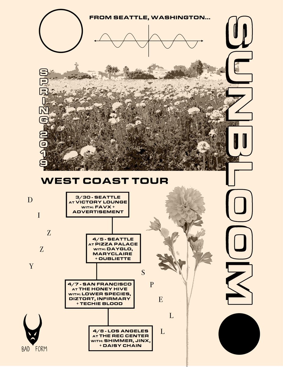Sunbloom Springtime west coast tour ✌️✌️