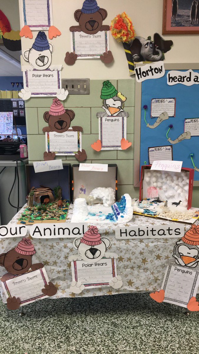MsSheaRm117's tweet photo. Researching and writing about animals was hard but making it come to life was fun, engaging and an awesome way to show off our new knowledge! Check out Ms. Shea’s super stars’ habitats! #FalconNation #bees4life #superstarsshine https://t.co/pritDCyCTC