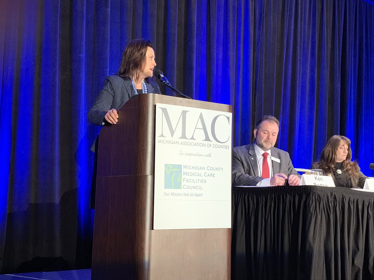 MIcounties's tweet photo. Honored to have @GovWhitmer address #maclc2019 about her budget and roads plan today https://t.co/qosgxyLB6x