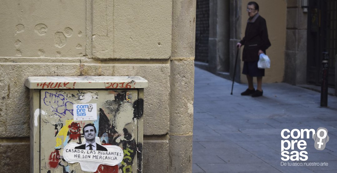comopresas's tweet photo. "Trimachito: Casado"
Calle D'en Gignàs, Barcelona.
25/03/2019
#comopresas #artivismo #compresas #compresa #feminismo #feminism #artivism #Barcelona #Bcn #Barna #Gòtic #streetart #urbanart #art #arte #Casado #migrantes #racismo #racism #machismo #sexism #sanitarytowel https://t.co/kfRHWVudmc