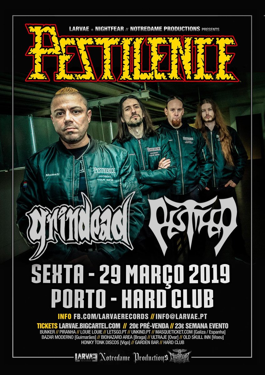 divinenothuman's tweet photo. Guess who's back to Portugal? ๐ช๐ธ๐ป
#Pestilence #Grindead #Pestifer #deathmetal #OSDM #HardClub #Porto #Portugal #touring #posterart https://t.co/6JtFMRXxdP