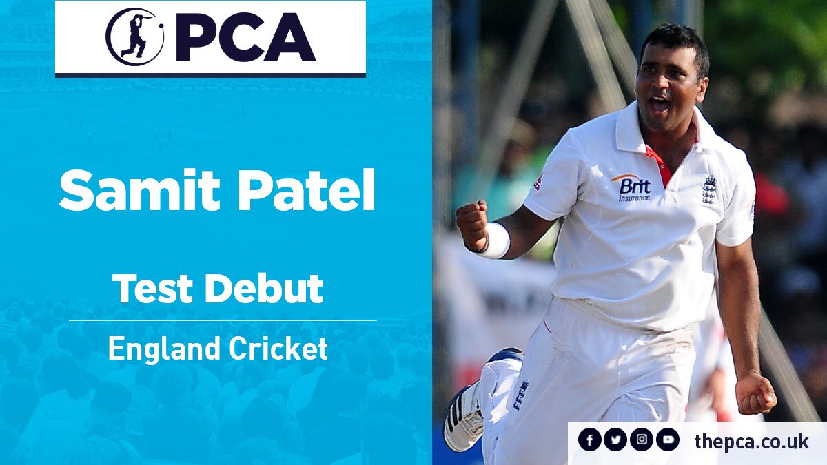 🕰 ON THIS DAY: In 2012 <a href="/Samitpatel21/">Samit Patel 🏏</a> made his Test debut.

Samit represented <a href="/englandcricket/">England Cricket</a> 60 times across all formats and was named the NatWest PCA Players’ Player of the Year and the Overall PCA MVP in 2017.