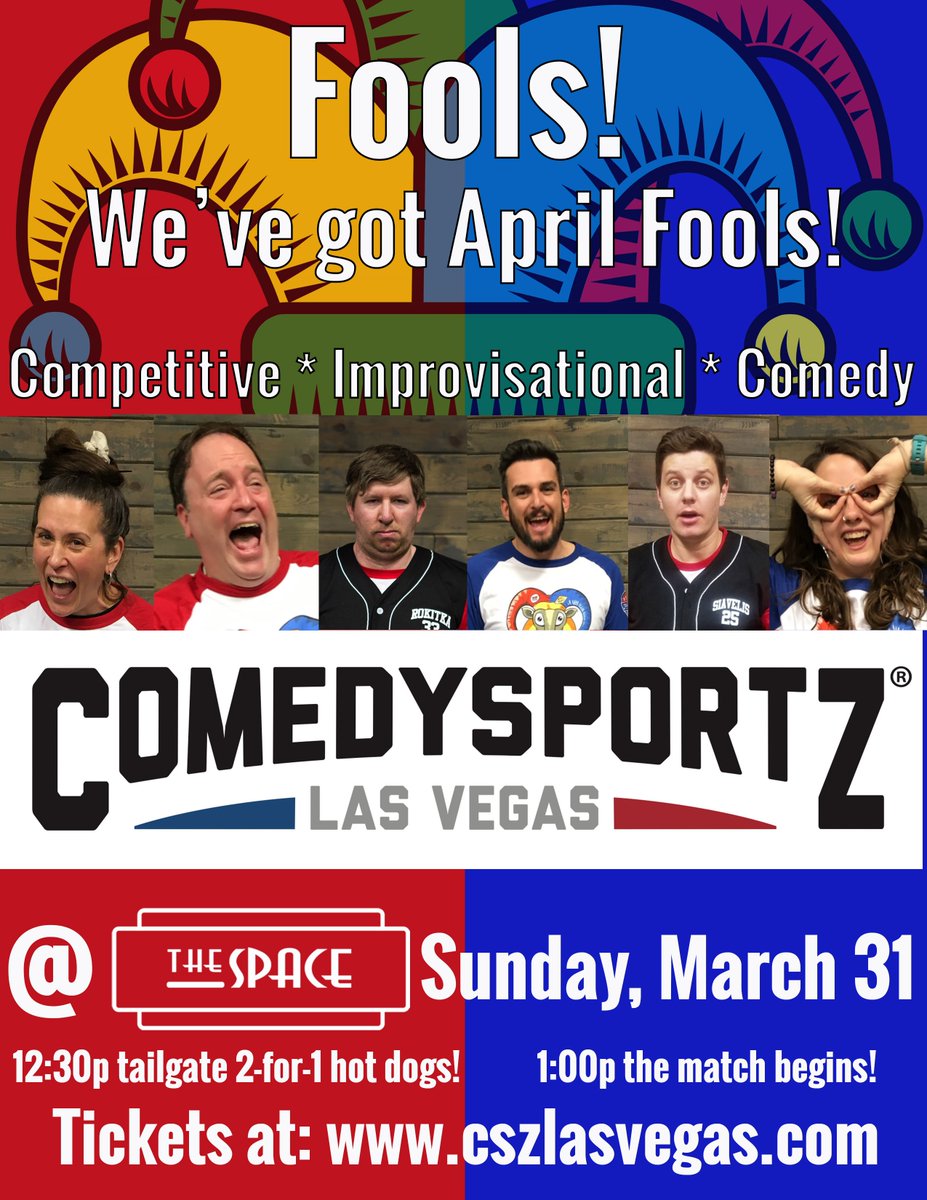 cszlasvegas's tweet photo. With respect to #MrT, we pity the fool who misses out on this Sunday's match! #spring , #AprilFoolsDay #improvisation https://t.co/Fuggii0d1f