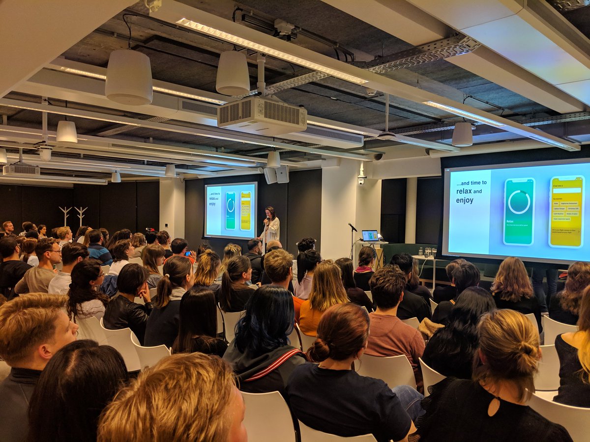 DesigningUber's tweet photo. Kicking off our Amsterdam edition of Uber Design Night with Jiska from @mijksenaar talking about wayfinding at airports https://t.co/CENaLN9yl1