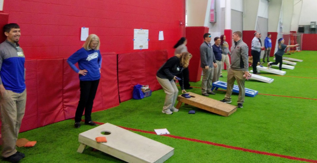 elanham12's tweet photo. Happy Athletic Training month to these awesome ATCs that I get to work with. Can't wait to see who one your corn hole tournament. @StEsports_Scott @HHSportsmed https://t.co/Oy8PNftioU