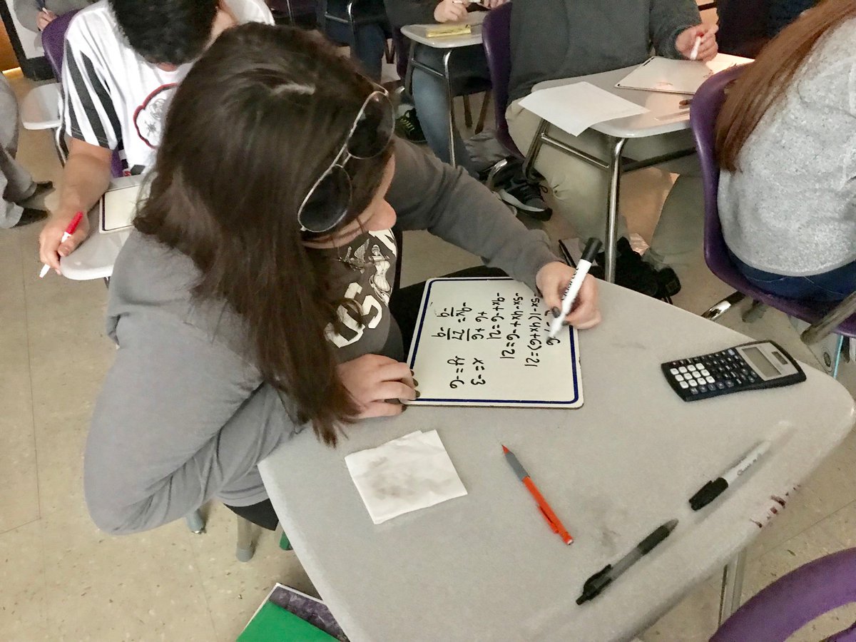 MrsEdmondsMath's tweet photo. Ms. Cromwell’s 8th graders solving systems by substitution today! #WMSsuccess @WMStigers https://t.co/jdDaMZPhRE