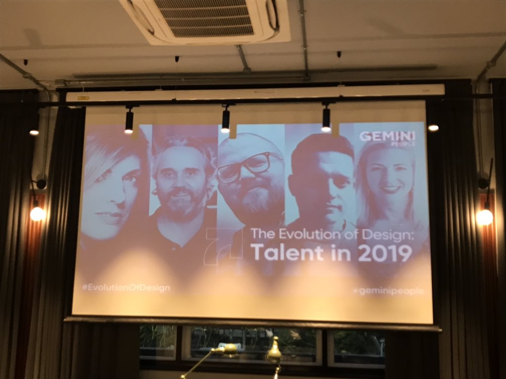 geminipeople's tweet photo. Not long now until our #EvolutionOfDesign panel event! Can’t wait to hear @louisesloper @hackneydave, Jonny Goodall @VCCP, Penny Parnell, @notonthehighst &amp; @G_HamSymon debate the #design industry https://t.co/FkQkY9go6Q