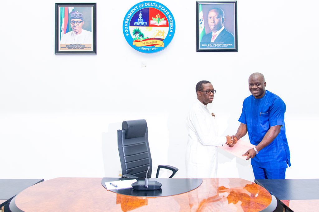 IAOkowa's tweet image. Today, I received officials of Organised Labour Unions led by the Deputy National President of the NLC, Comrade Amechi Asugwuni to a solidarity visit at the @dsgovernment house in Asaba.