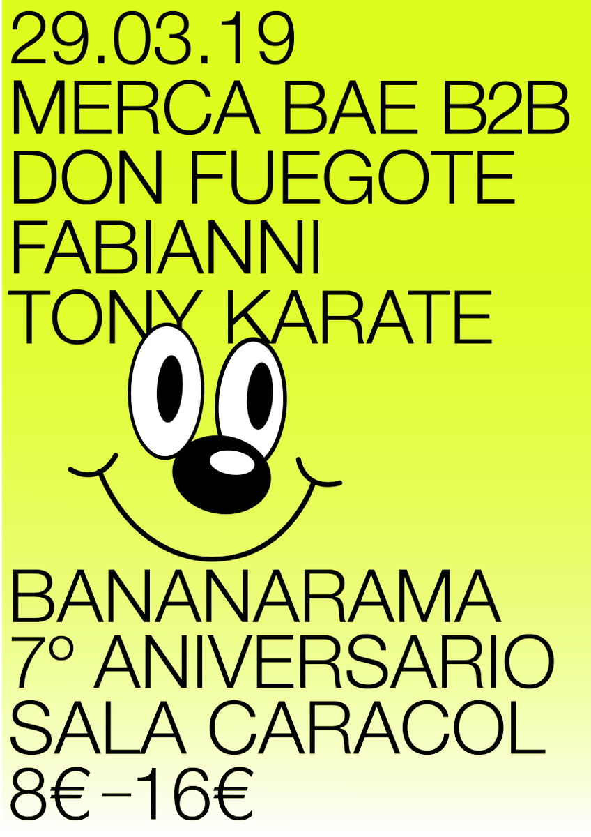 BananaramaClub's tweet photo. ESTE VIERNES 29 MARZO, 7 AÑOS DE BANANA con @merca_bae b2b @velckro + Fabianni de @agz_oficial + @TonyKarate en @salacaracol #bananaramaclub #siempremuevemueve #perreo y #culo https://t.co/YRAtADO0bg
