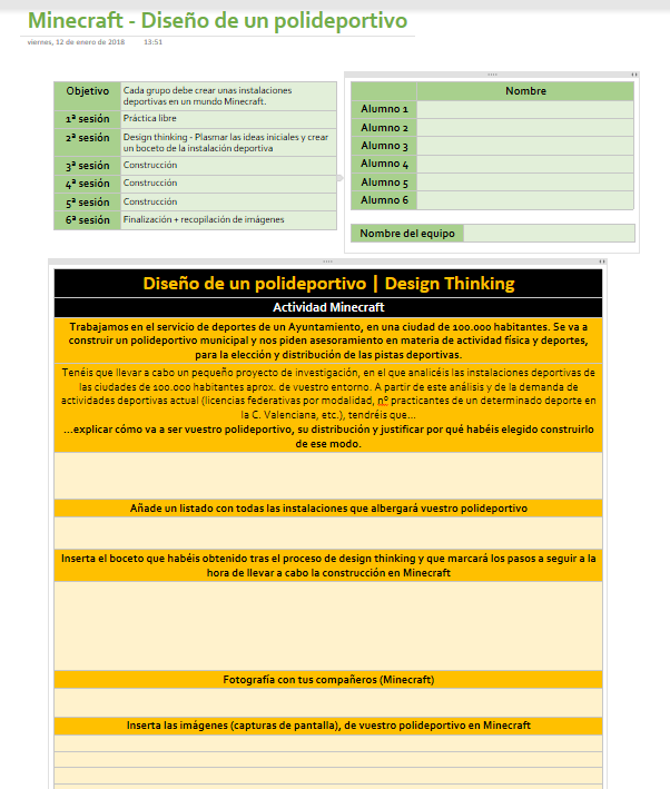 vicentgadea's tweet image. Creación de un polideportivo en #MinecraftEDU: 
- Proceso de #DesignThinking
- Creación de boceto
- Planos a escala 1:1 (1 bloque = 1 metro)
- Justificación
- Trabajo colaborativo de construcción
- Evidencias
#TAFAD #gaming #MicrosoftEDU