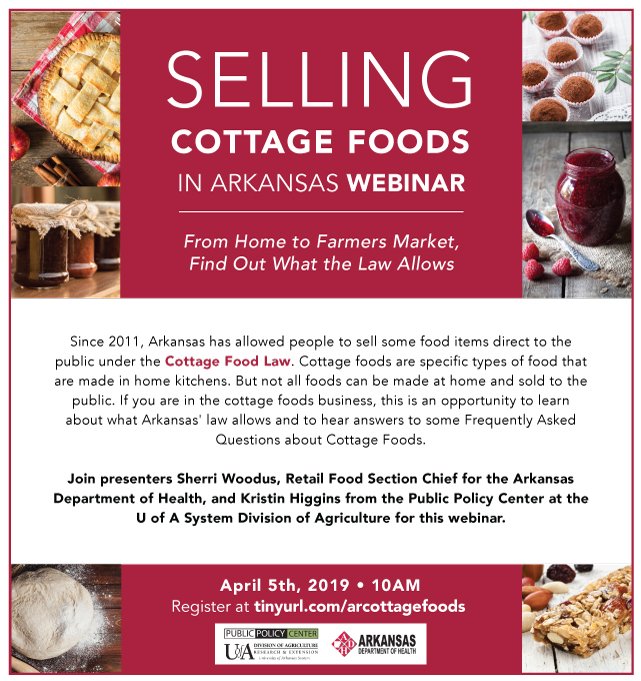 Have a knack for cooking and want to sell your food? This free webinar is for you! Register today. tinyurl.com/arcottagefoods