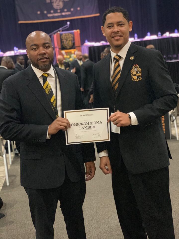 APhiAOSL's tweet photo. 88th Southern Regional Convention Recap: The Brothers of Omicron Sigma Lambda 

Brother President Brett Fitchpatric 
Brother Vice President Lamar Dixon 

Service 1906 

#WeAreTheO https://t.co/PvfRe82ihX