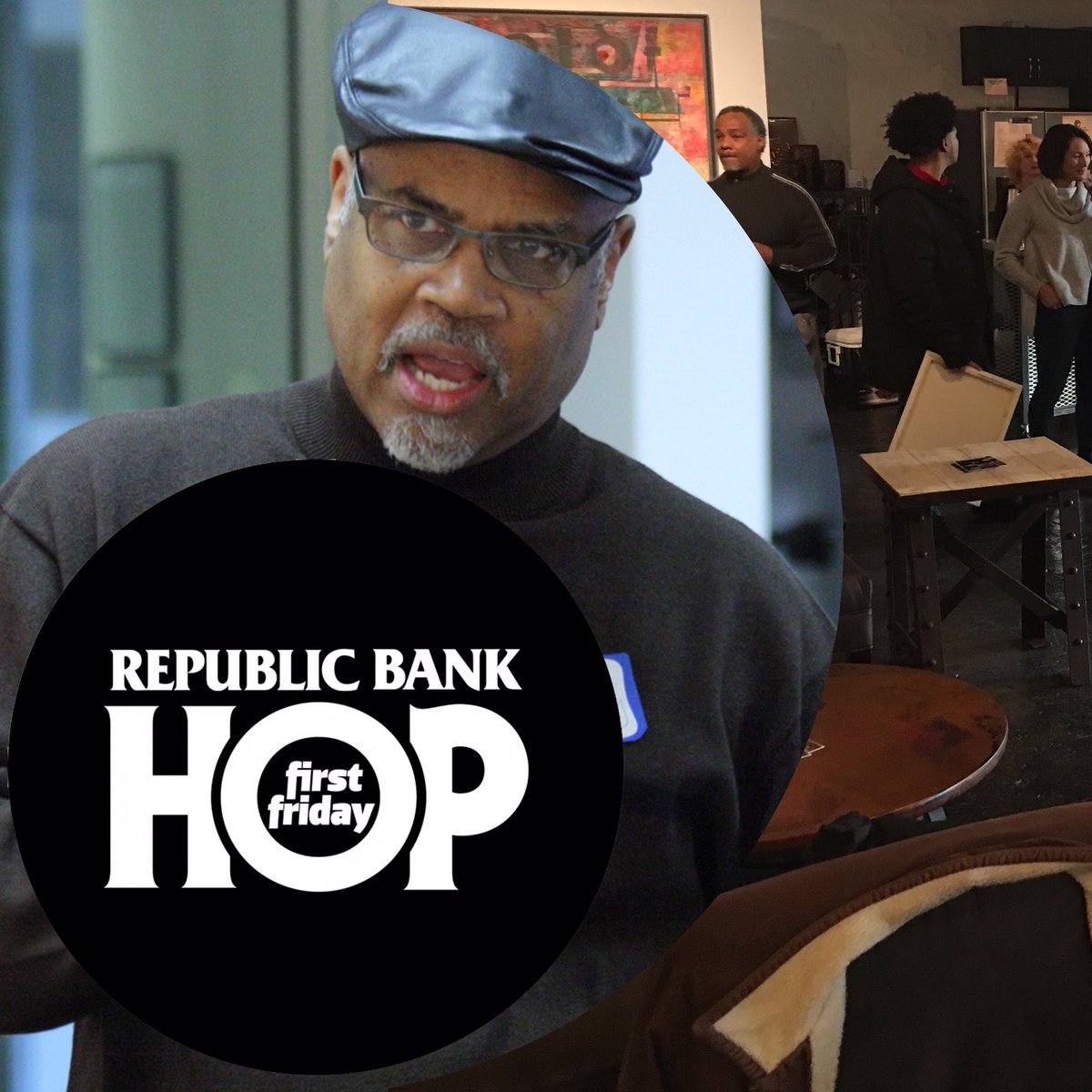 Please join us <a href="/1619_FLUX/">1619Flux Art Gallery</a> Friday, April 5th during the <a href="/FirstFridayHop/">First Friday Hop</a> and stay from 6:30pm - 8pm for an Artist Talk with William M. Duffy from the historic artist collective, Montage! Don't miss out on this fun and insightful event!