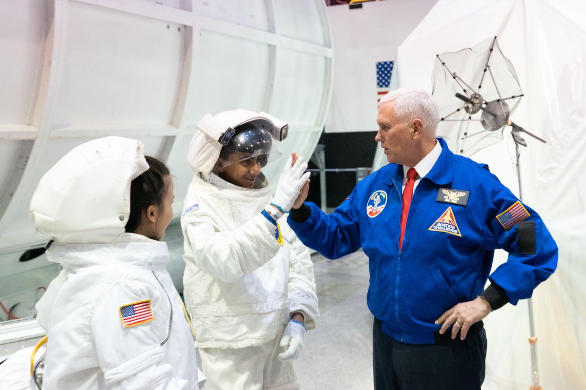 VP45's tweet photo. Great to visit with outstanding students today from across the country at @RocketCenterUSA’s @SpaceCampUSA! Met with some of the best &amp; brightest young minds &amp; future leaders who will take space exploration to new heights! https://t.co/vdyilpwf8t