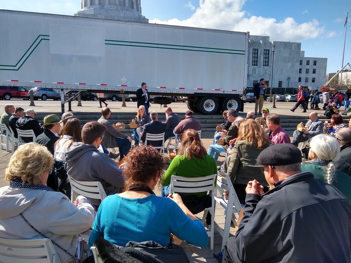 OregonTreeTalk's tweet photo. Thank you to the legislators who joined us at lunch to talk to 150 foresters, mill workers, and small woodland owners! @BradWitt15 @Rep_LDR_Wilson @SenatorHB @BoshartDavisAg @duane_stark @RepNearman @dbonham31 @JackZikaOR @DavidBrockSmith @EWReschke @RepSprenger #ForestSolutions https://t.co/RbyfVdmnot