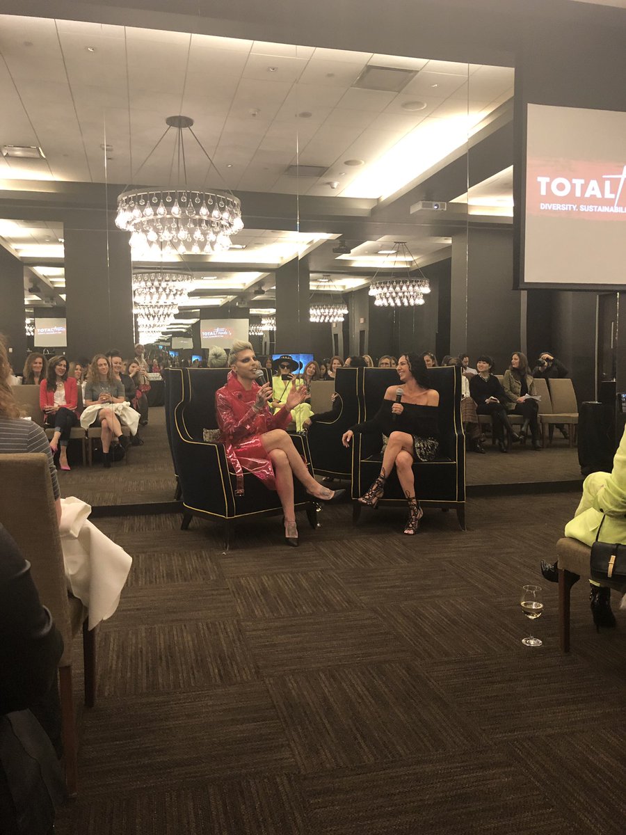 FGIToronto's tweet photo. “We all deserve to be accepted.” Board member Klaudia speaking with @JayJayKings at #FGITotalTrends https://t.co/18NlUOufoQ