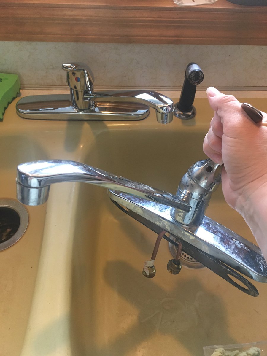 #HomeImprovement project number 4083....kitchen faucet replace. It only took me 45 min this time! #diy #ImthePlumber #handywoman #nomoreleaks!!