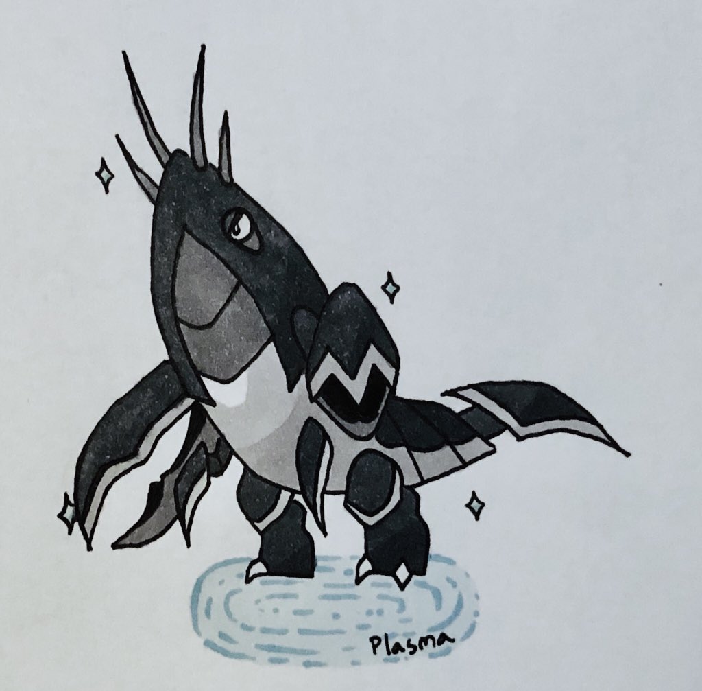 plasma_lizard's tweet photo. Thought I’d try and make a Galar form for @PokeMigawari ‘s #GalarFormContest
This Pokémon’s native home, Crawdaunt is adapted to the harsh pollutants in the Galarian waters around the industrialized cities. It’s tempermant is calmer and more focused than other regions Crawdaunt. https://t.co/1XQlQuL4kv