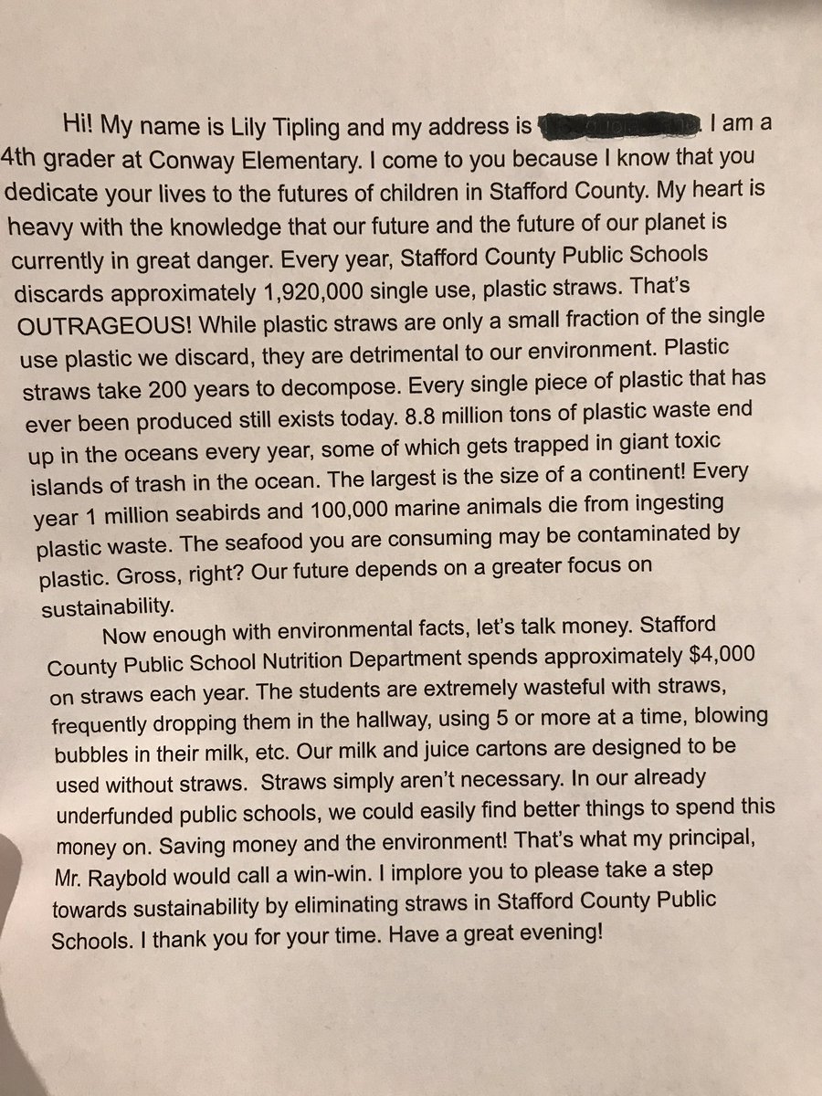 JessieTipling's tweet image. Thank you for your time @KiznerScott. Now it’s time to make a change. #NoStrawsInSCPS