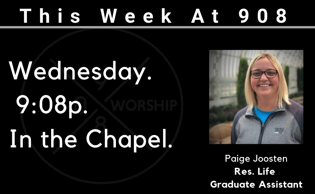 908praise's tweet photo. Paige Joosten is speaking at 908 this week!
She works for Residence Life, and is a pretty sweet human to chat with. 
Haven't met her? 

Well tomorrow at 908 you can introduce yourself! See you there! https://t.co/X2N3QV52XZ