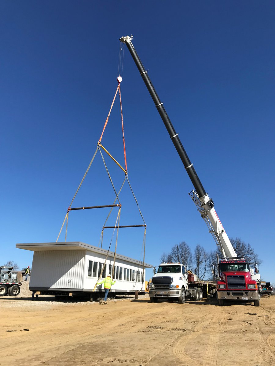 HasenstabArch's tweet photo. We’re one step closer to the finish line at the new @thsbluedevils Athletics Complex as a crane lifted the pre-assembled press box into place today!
@ENVDESIGNGROUP #PTAEngineering #BeaverConstructors #k12design #ProjectUpdate https://t.co/Z1BdiUNApa