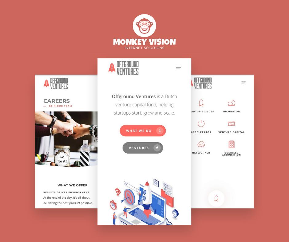 Monkey_Website's tweet photo. Vorige week hebben wij de website voor Offground Ventures mogen opleveren. Deze site kenmerkt zich door het frisse en professionele design. Bekijk de website op 👇 https://t.co/n5LIIldrTa #wordpress #webdesignNL #digitalmarketingNL #MonkeyVision https://t.co/yO7oy8qGLG