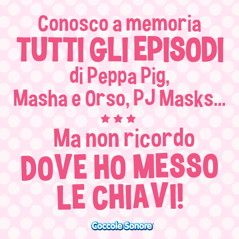 Domanda per tutte le #mamme: è più facile sapere a memoria le puntate dei cartoni preferiti dal proprio #figlio... o ricordarsi dove avete lasciato le chiavi?!? 
#CoccoleSonore #Family #instamamme #mammeimperfette #mammeoggi #mammeitaliane #vitadamamma #love