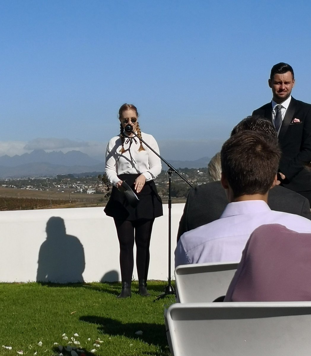 Can we just take a moment to appreciate the awesome <a href="/StephanieBe/">Swiftie Be</a> who officiated her first ever wedding yesterday - how fitting for it to be that of former pro-footballer <a href="/eduannaudeSA/">Eduan Naude</a> #edlize